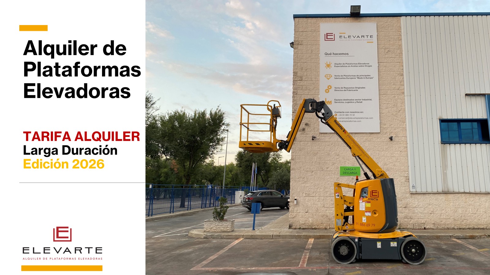 Tarifa alquiler plataformas elevadoras 2026 larga duración